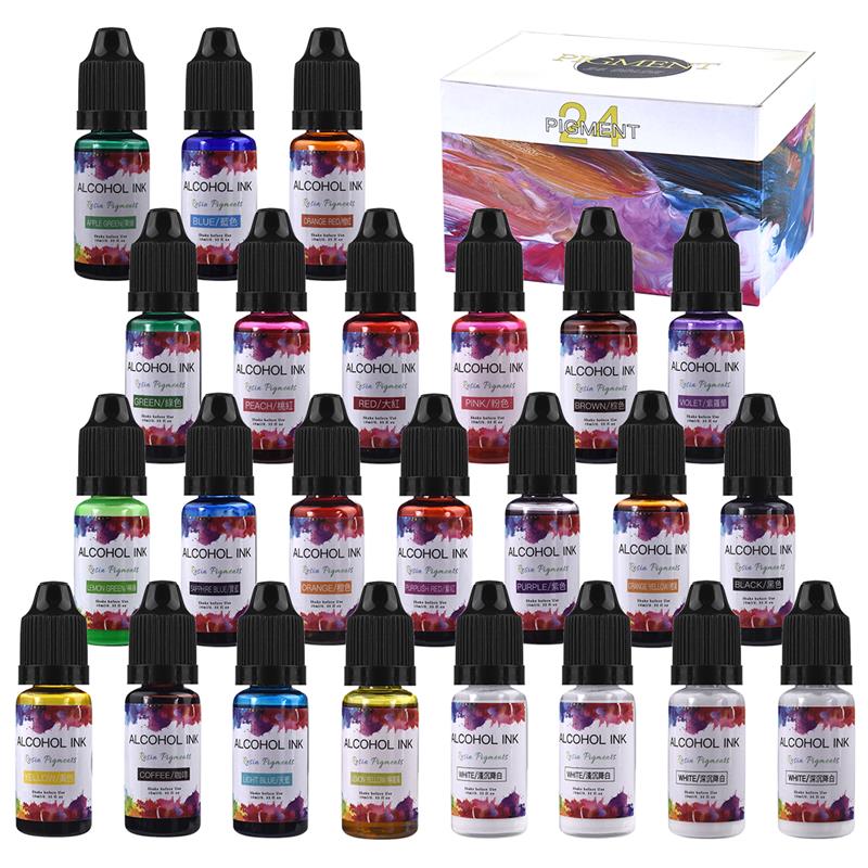 Resin Dye Alcohol - 24 renk/Set 10ml reçine Pigment sanat
