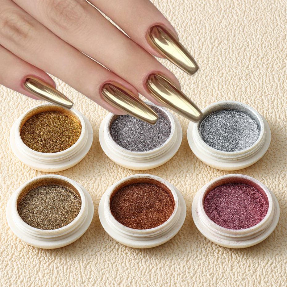 Gold Foil Flakes - 6 adet Altın Metalik Ayna Glitter