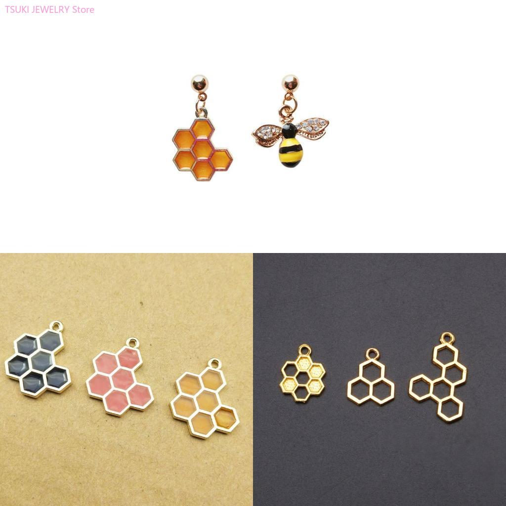 Bezels Set Pendant - 62KE 10x/Set Altın Petek Kolye Boş