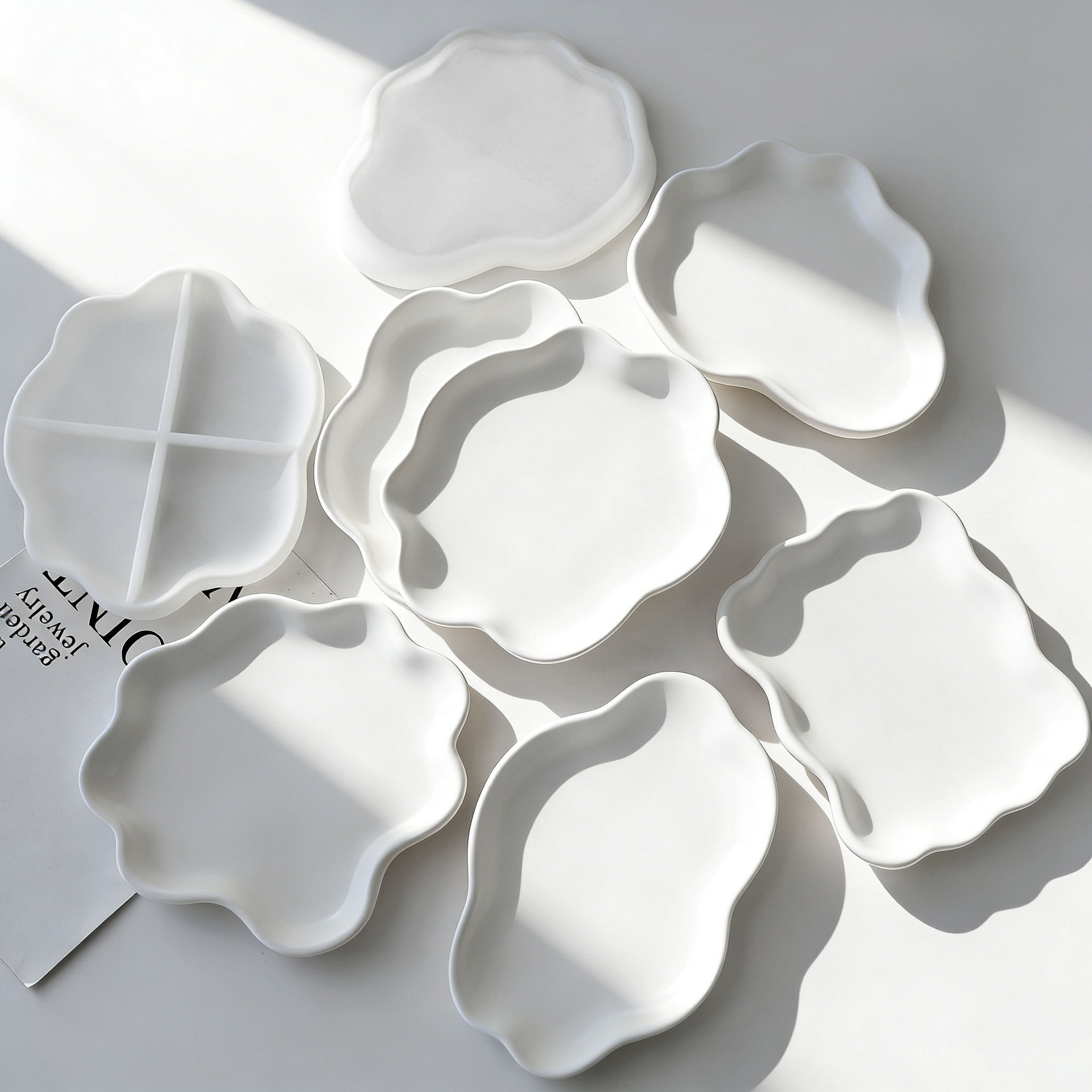 Serving Tray Mold - DIY Geometrik Dalga Alçı Bardak Altlığı