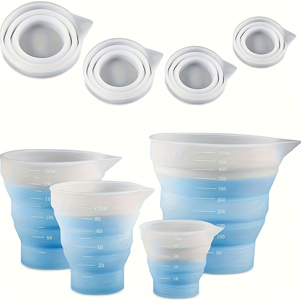 Mixing Cup Silicone - 50-500ml Katlanabilir Silikon Ölçüm Kabı Çok