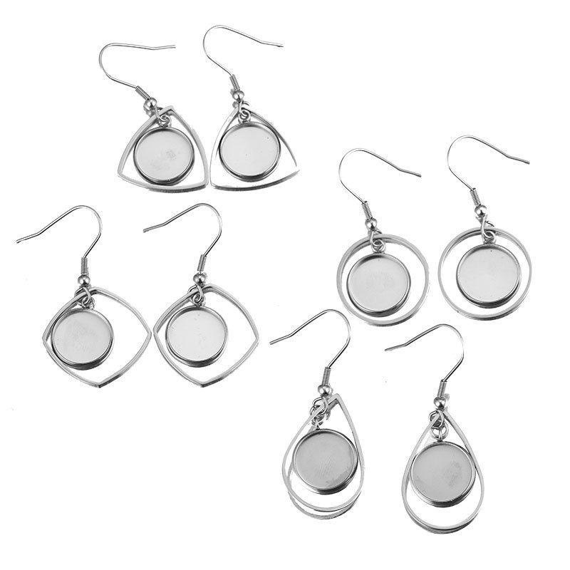 Bezels Set Pendant - 10 adet Paslanmaz Çelik Tepsi Çerçeve