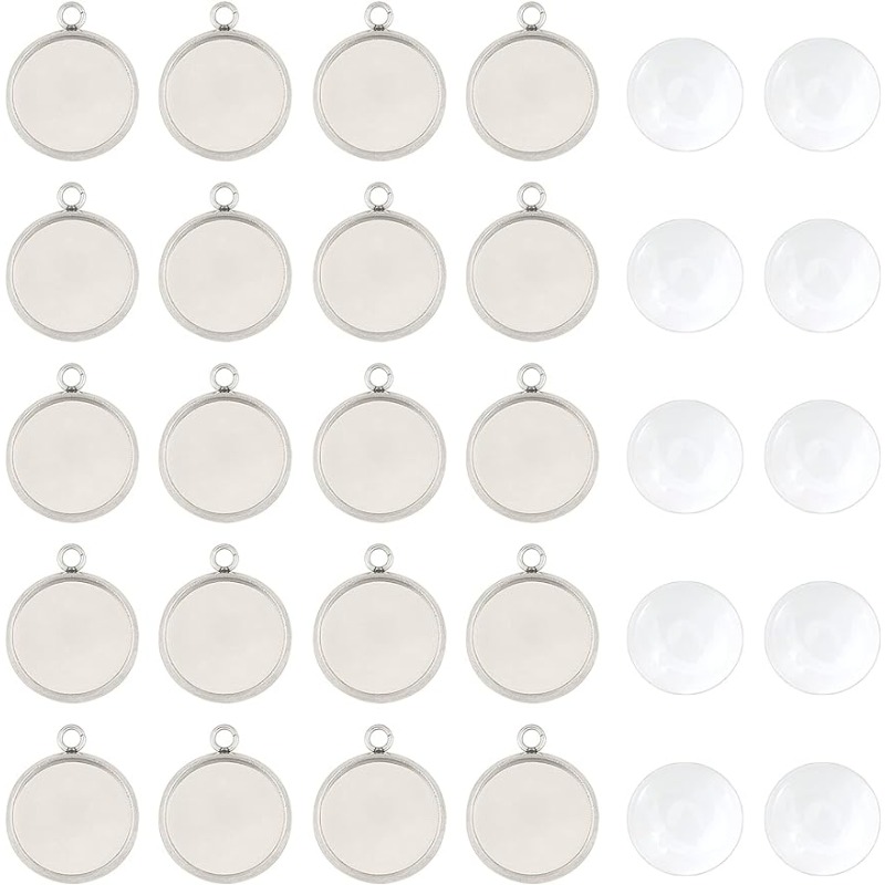 Bezels Set Pendant - 50 takım Kolye Cabochon Takı Setleri