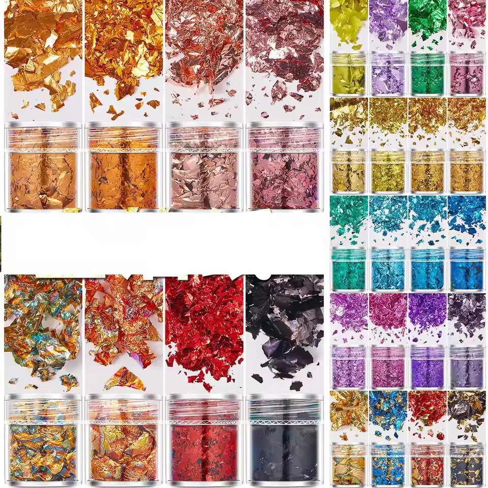 4 adet Set Altın Gümüş Çok ren - Gold Foil Flakes incelemesi ve fiyatı