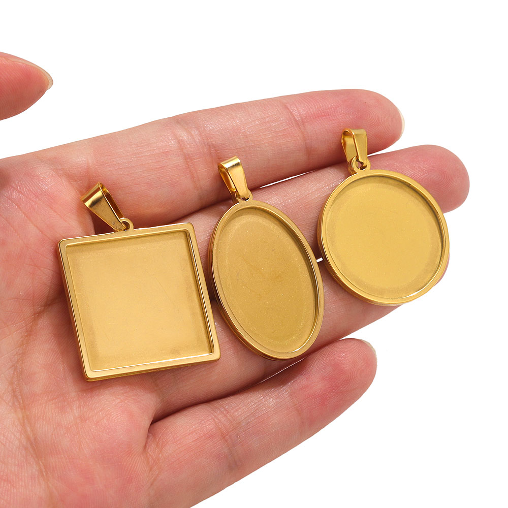 5 adet paslanmaz çelik kolye C - Bezels Set Pendant incelemesi ve fiyatı