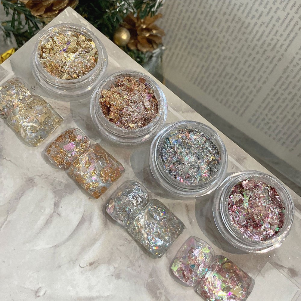 4 kavanoz Sparkly Altın Gümüş  - Gold Foil Flakes incelemesi ve fiyatı