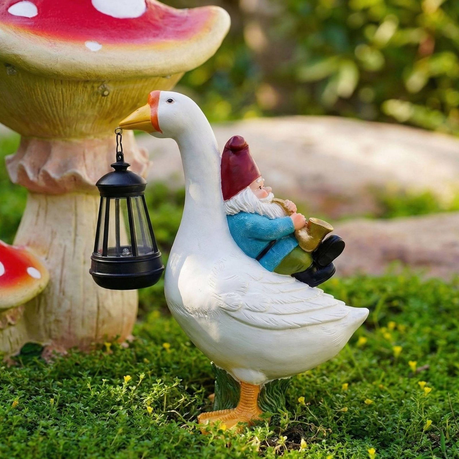 Gnome Sığırlara Binen Heykel F - Resin Crafts incelemesi ve fiyatı